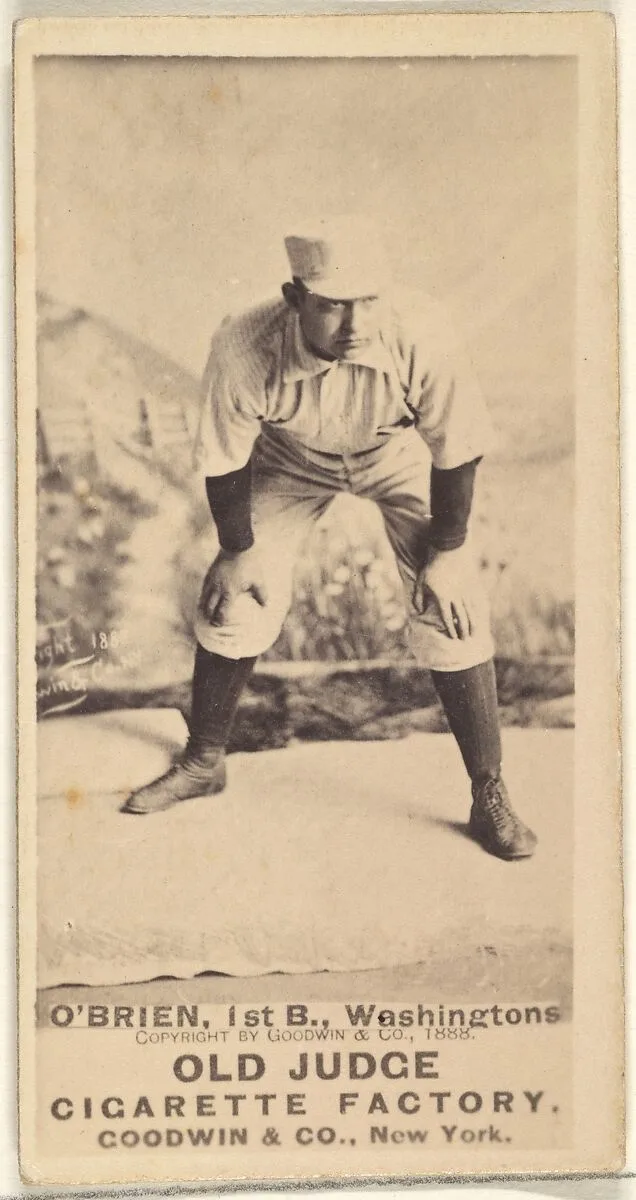 William Smith "Billy" O'Brien, 1st Base, Washington Nationals, from the Old Judge series (N172) for Old Judge Cigarettes — Goodwin & Company