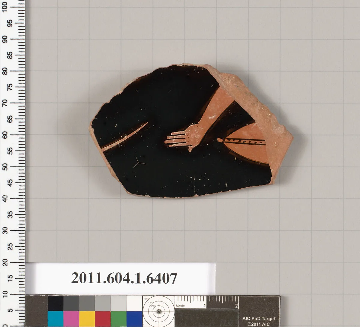 Terracotta fragment of a kylix (drinking cup) — Antiphon Painter