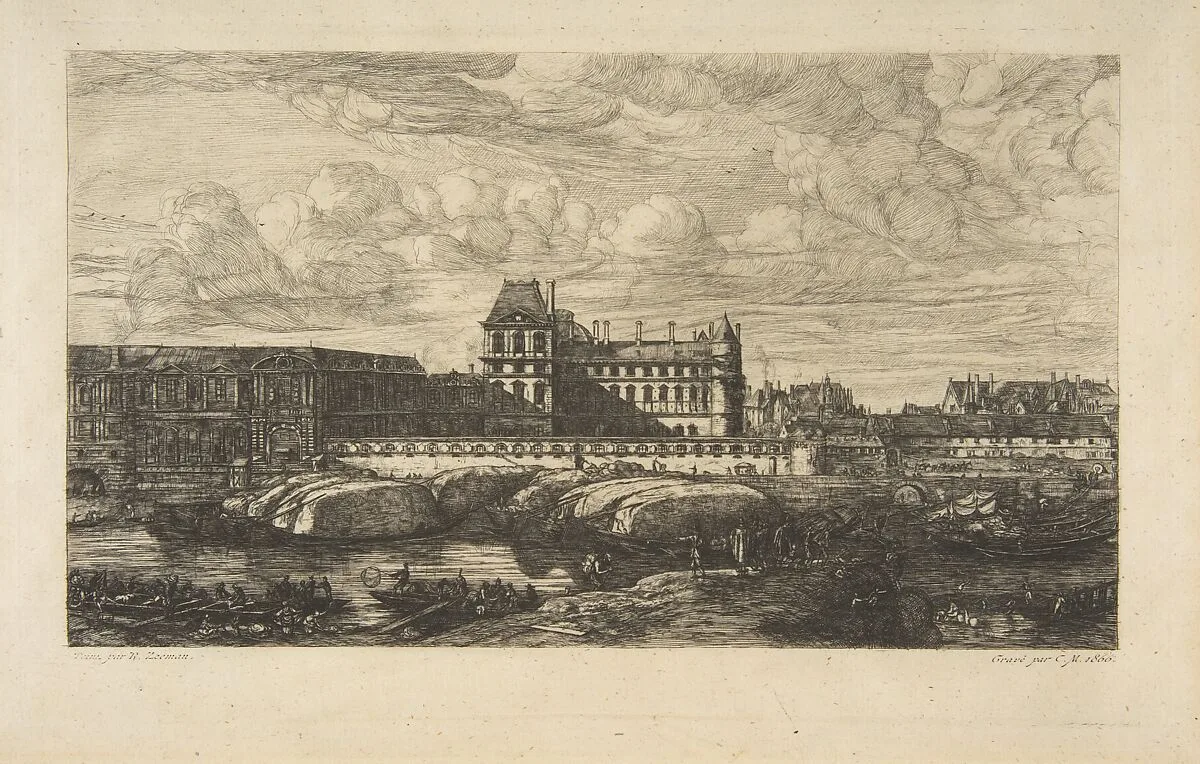 The Old Louvre, Paris, after Zeeman — Charles Meryon|Reinier Nooms, called Zeeman