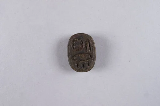 Oval plaque with hieroglyphs