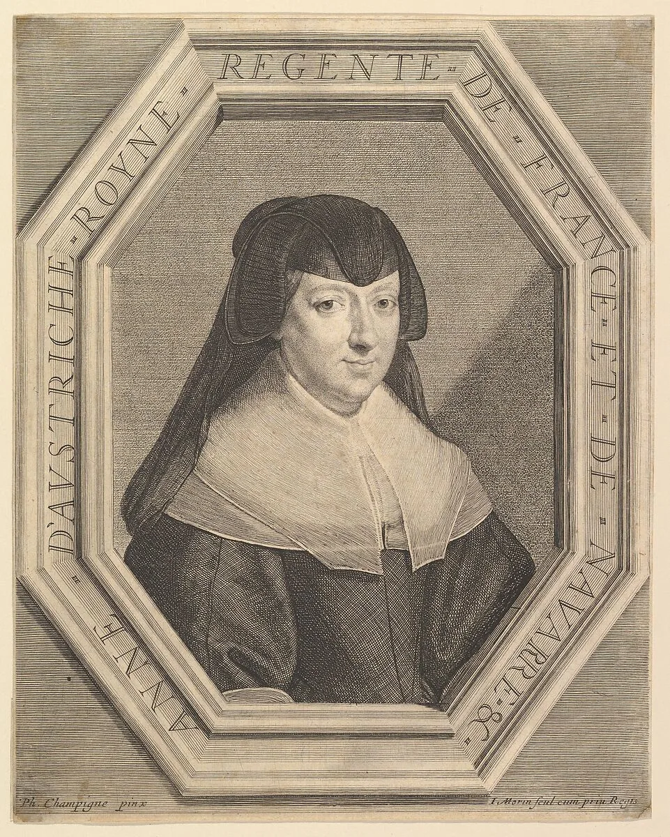 Anne d'Autriche, reine de France, en habit de deuil — Jean Morin|Philippe de Champaigne