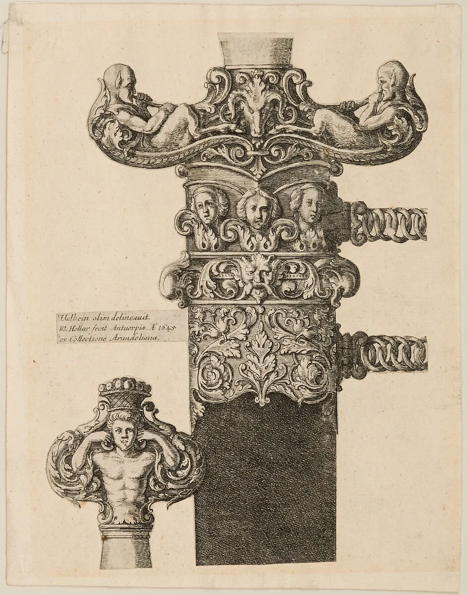 Print of Designs for a Pommel, Quillons, and Locket — Wenceslaus Hollar|Hans Holbein the Younger