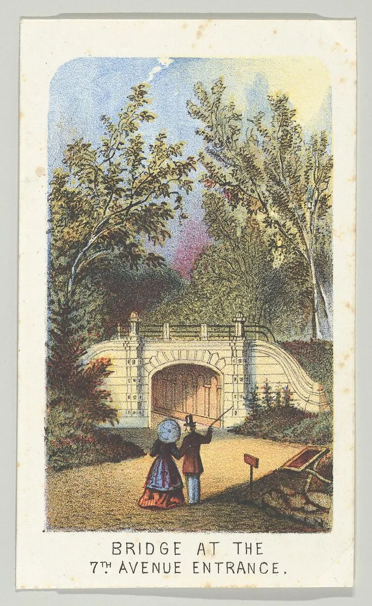 Bridge at the 7th Avenue Entrance, from the series, Views in Central Park, New York, Part 3 — Louis Prang & Co.