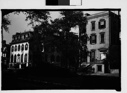 [Italianate Town Houses, From Across Mall, Savannah, Georgia]
