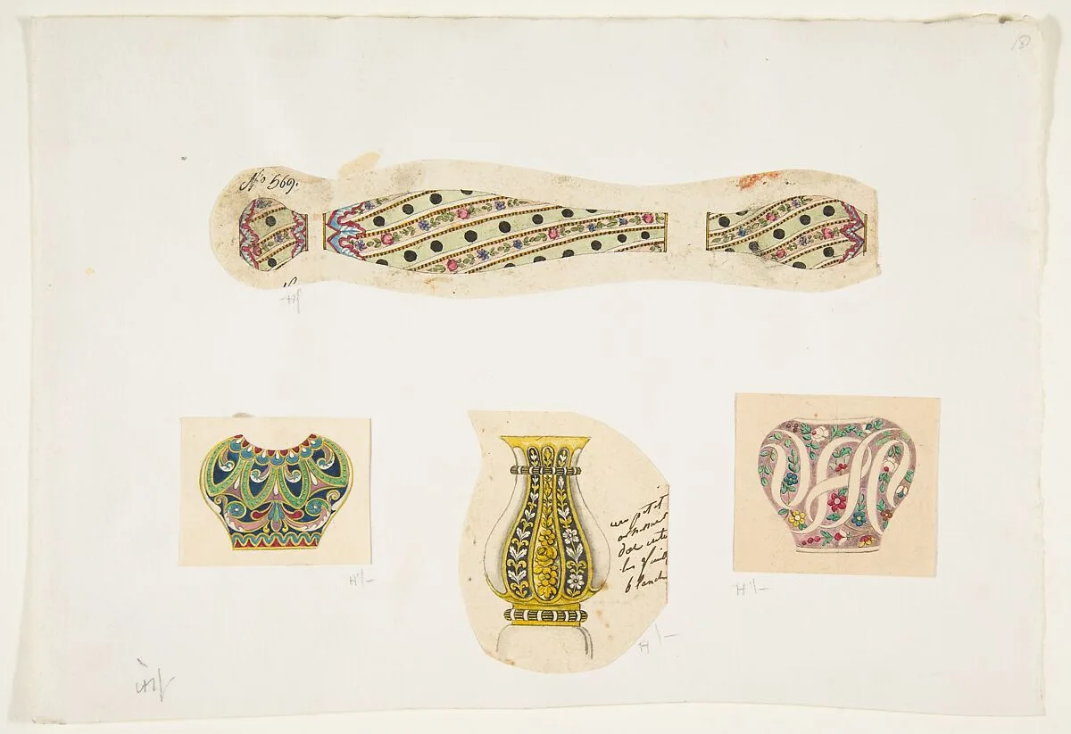 Four Designs for Vases — Anonymous, French, 19th century