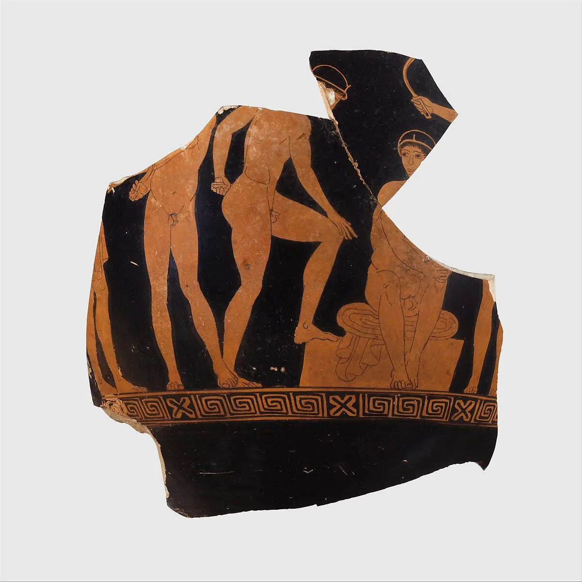 Fragment of a terracotta bell-krater (bowl for mixing wine and water) — Group of Polygnotos