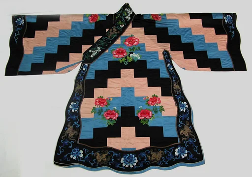 清 緞地彩繡水田衣|Theatrical robe for a female Daoist priest