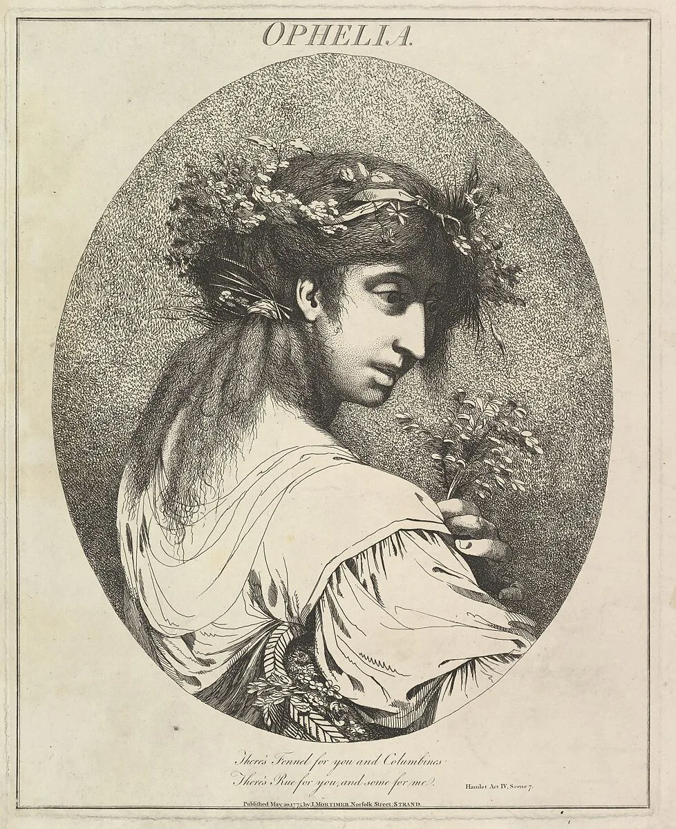Ophelia (from "Twelve Characters from Shakespeare") — John Hamilton Mortimer|William Shakespeare