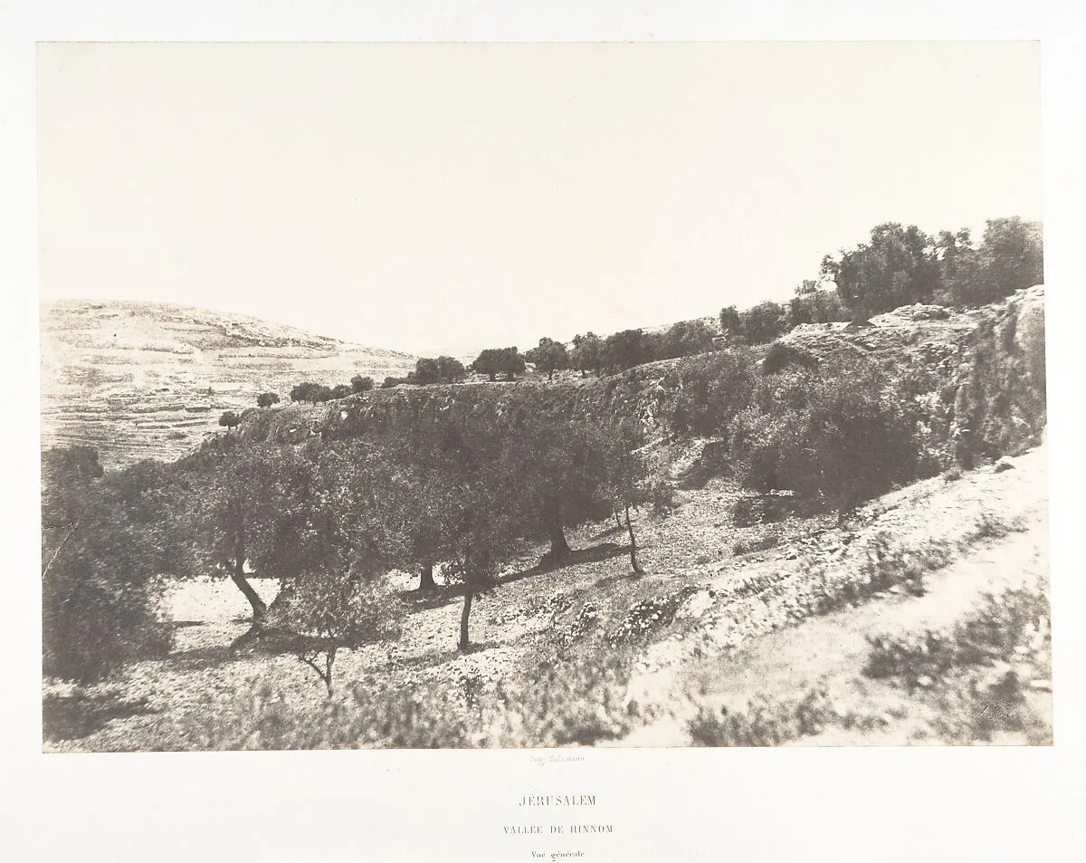 Jérusalem, Vue générale de la Vallée de Hinnom — Auguste Salzmann|Imprimerie photographique de Blanquart-Évrard, à Lille