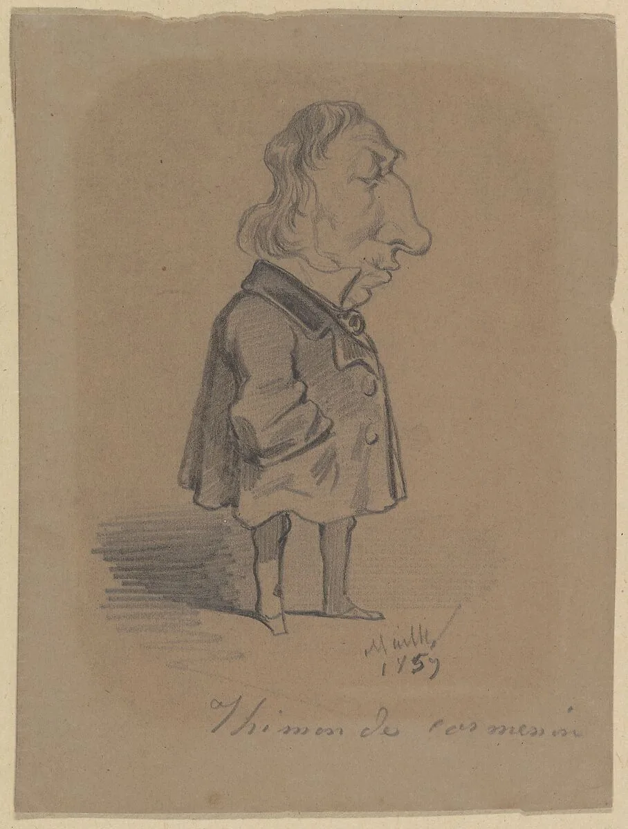 Caricature of Louis Marie de la Haye, Vicomte de Cormenin (alias Timon) — Hippolyte Mailly|Nadar