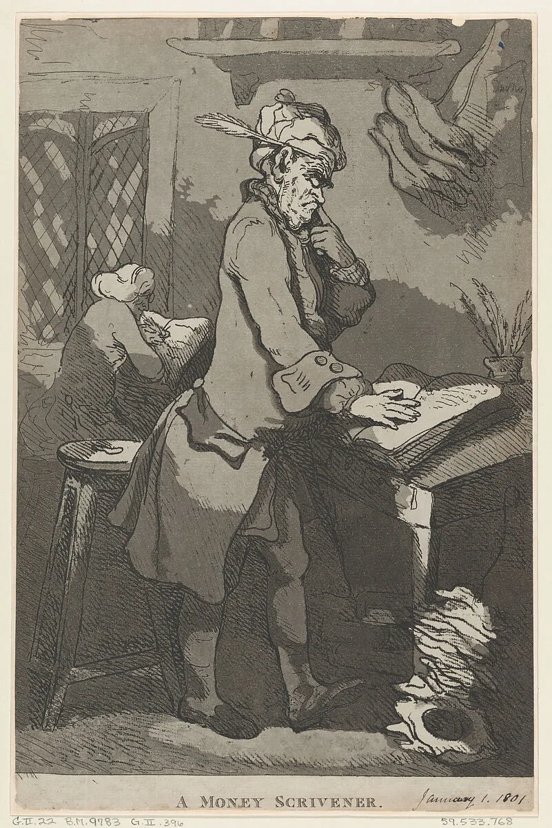 A Money Scrivener — Thomas Rowlandson
