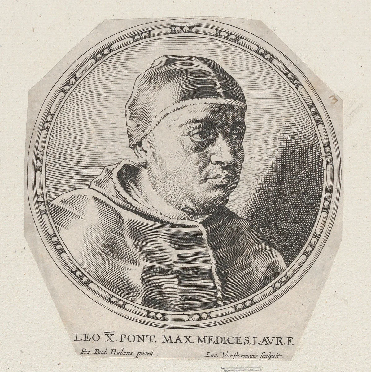 Portrait of Pope Leo X — Lucas Vorsterman I|Peter Paul Rubens|Pope Leo X