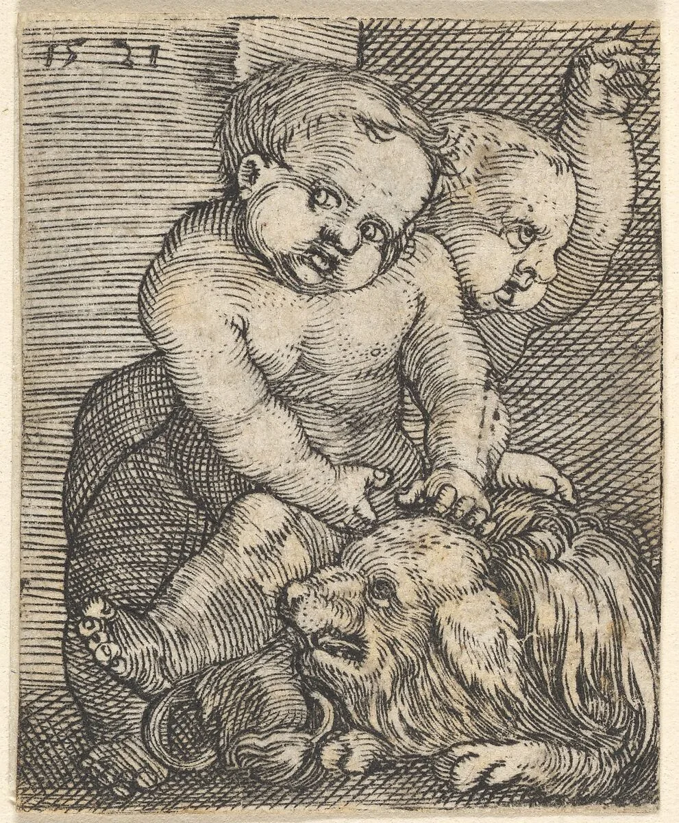 Two Boys Playing with a Dog — Barthel Beham