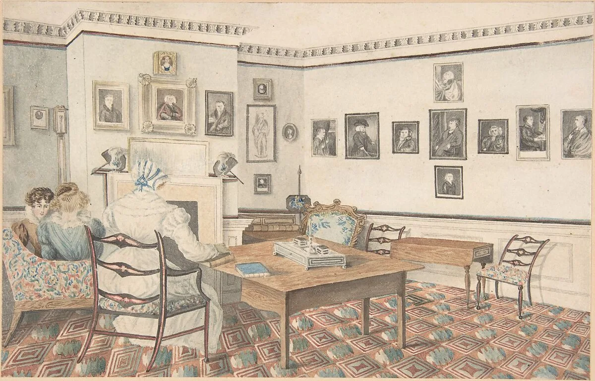 Drawing Room at Hatton, Warwickshire — Dr. Samuel Parr|Granddaughters of Dr. Samuel Parr