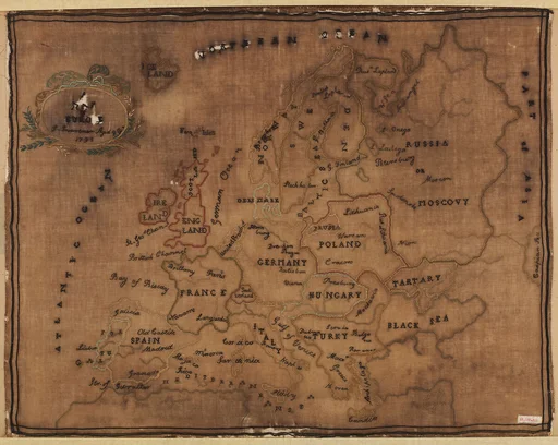 Embroidered map sampler