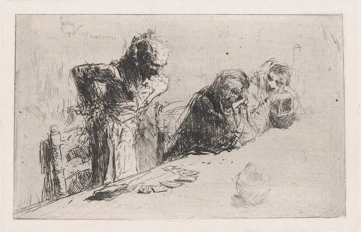 Cardplayers: three men, two seated one standing before a spread of cards on a table — Mariano Fortuny, 1838–1874