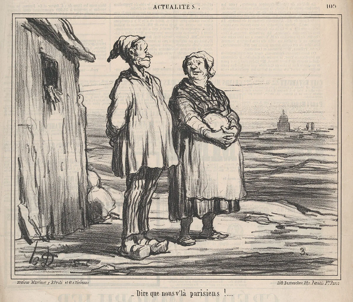 Unbelievable.. we are Parisians now too!, from 'News of the Day,' published in Le Chiavari, January 23, 1860 — Destouches|Honoré Daumier|Aaron Martinet