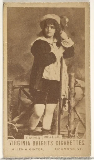 Emma Mulle, from the Actors and Actresses series (N45, Type 1) for Virginia Brights Cigarettes