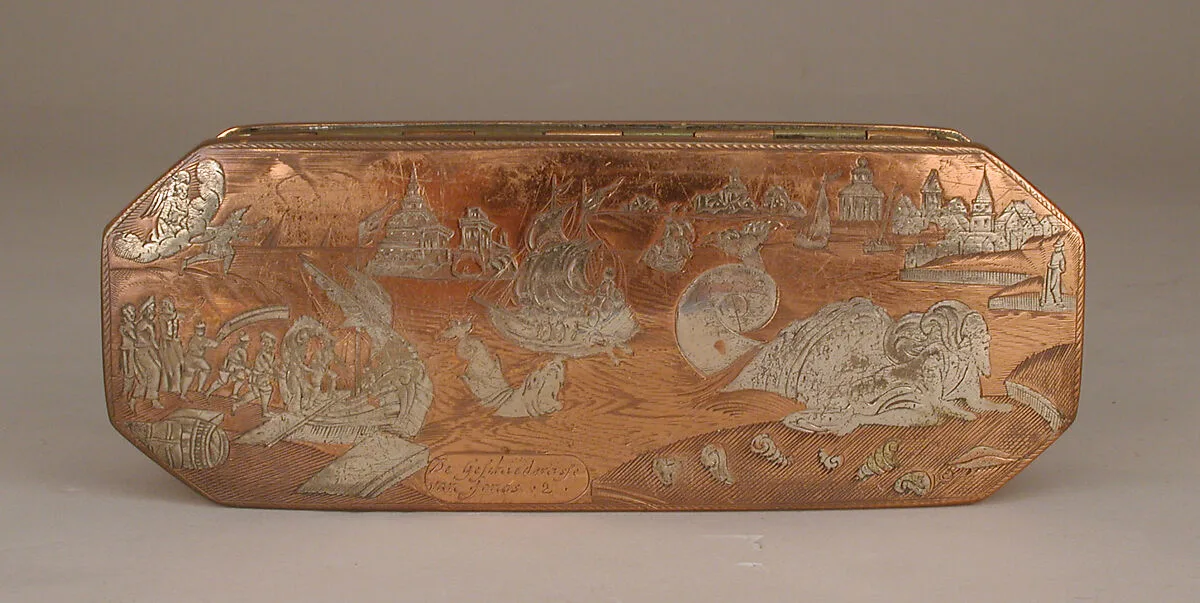 Tobacco box with scenes from life of Jonah — Unknown