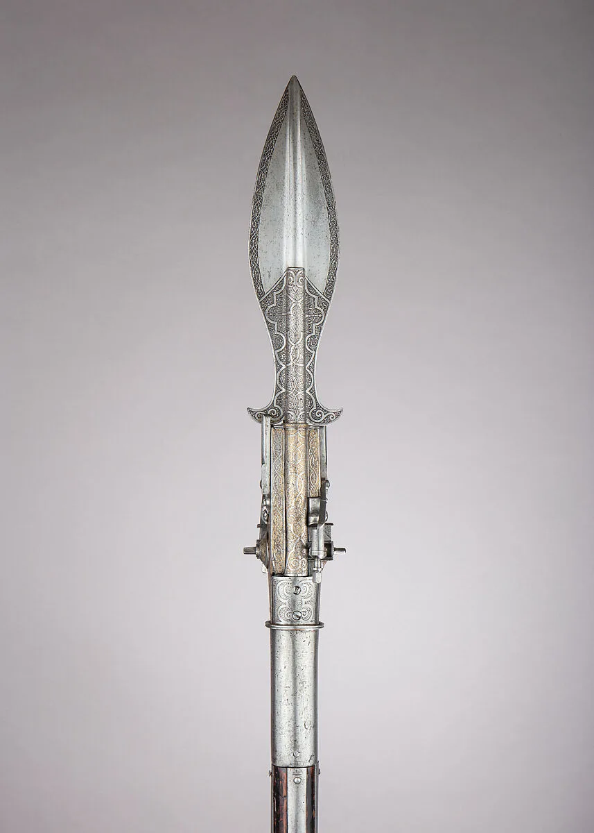 Boar Spear with Double Barrel Wheellock Pistol — Unknown