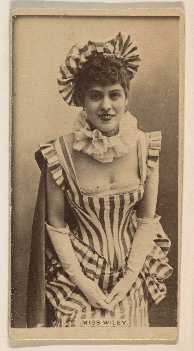 Miss Wiley, from the Actresses series (N245) issued by Kinney Brothers to promote Sweet Caporal Cigarettes — Kinney Brothers Tobacco Company