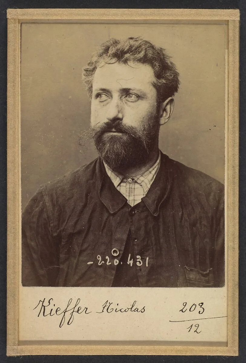 Kieffer. Nicolas. 35 ans, né le 8/4/59 à Haltuiller (Meurthe). Menuisier. Anarchiste. 2/7/94. — Alphonse Bertillon