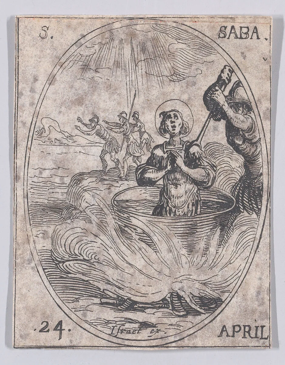 S. Saba (St. Sabas), April 24th, from "Les Images De Tous Les Saincts et Saintes de L'Année" (Images of All of the Saints and Religious Events of the Year) — Jacques Callot|Israël Henriet