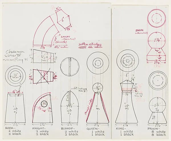 Design for Chess Pieces — Man Ray