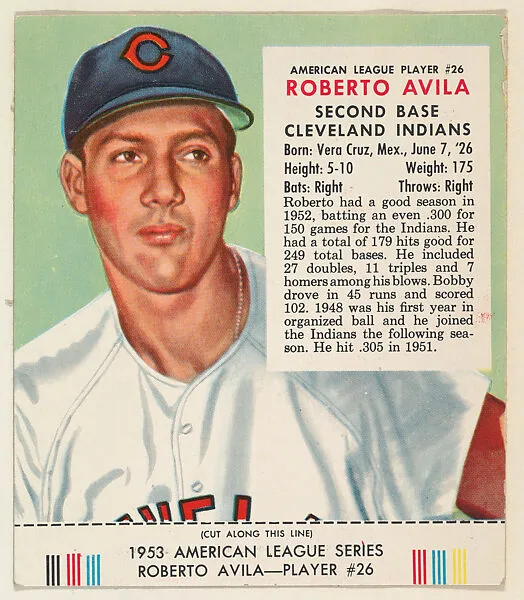 Roberto Avila, from the Red Man All-Star Team series (T233), issued by Red Man Chewing Tobacco — Red Man Chewing Tobacco