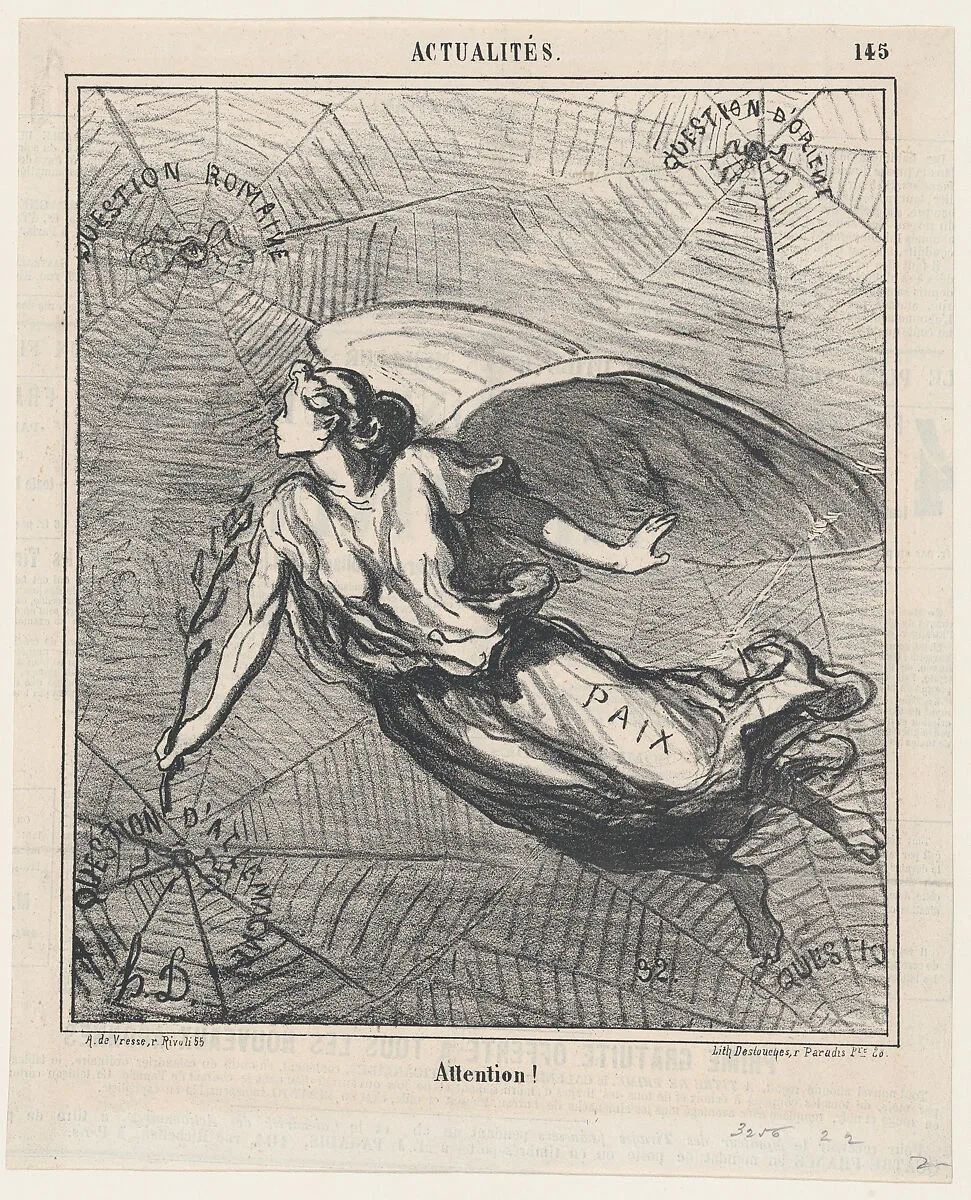 Look out!, from 'News of the day,' published in Le Charivari, July 1, 1868 — Honoré Daumier|Arnaud de Vresse|Destouches