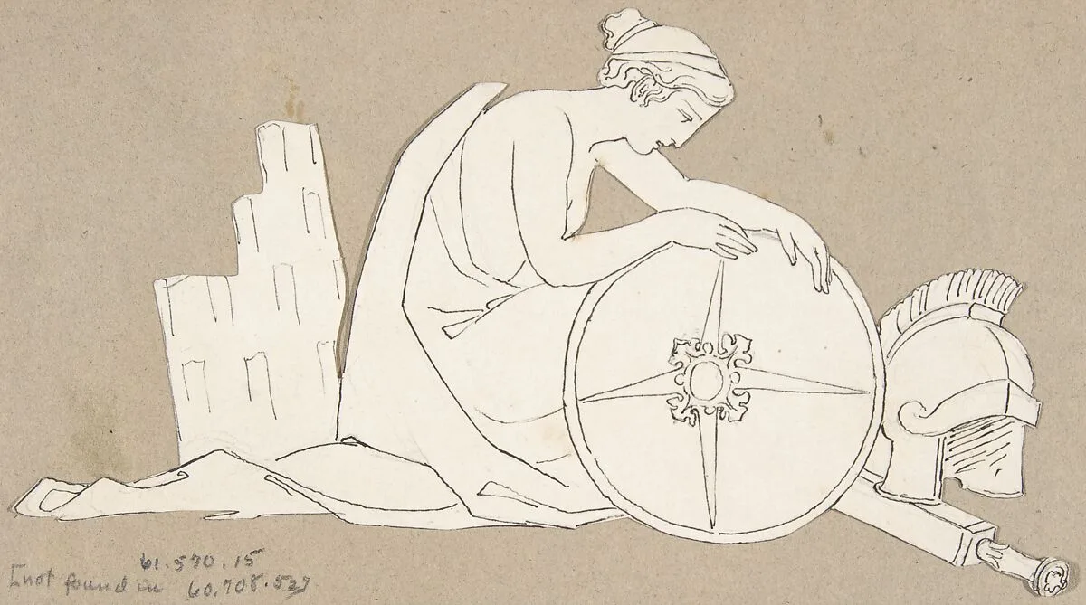 Design for large fireplace white tiles produced in Wedgwood's factory — John Flaxman