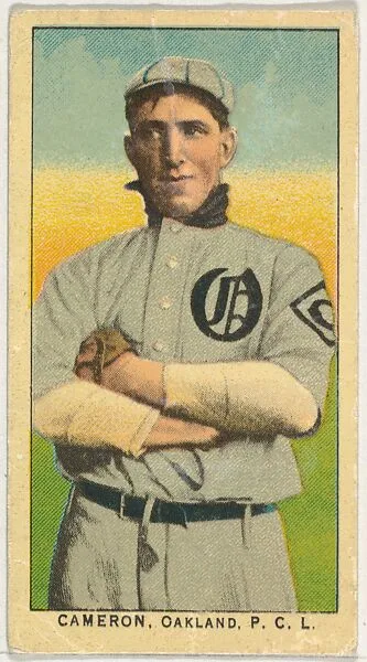 Cameron, Oakland, Pacific Coast League, from the "Obak Baseball Players" set (T212), issued by the American Tobacco Company to promote Obak Mouthpiece Cigarettes — American Tobacco Company