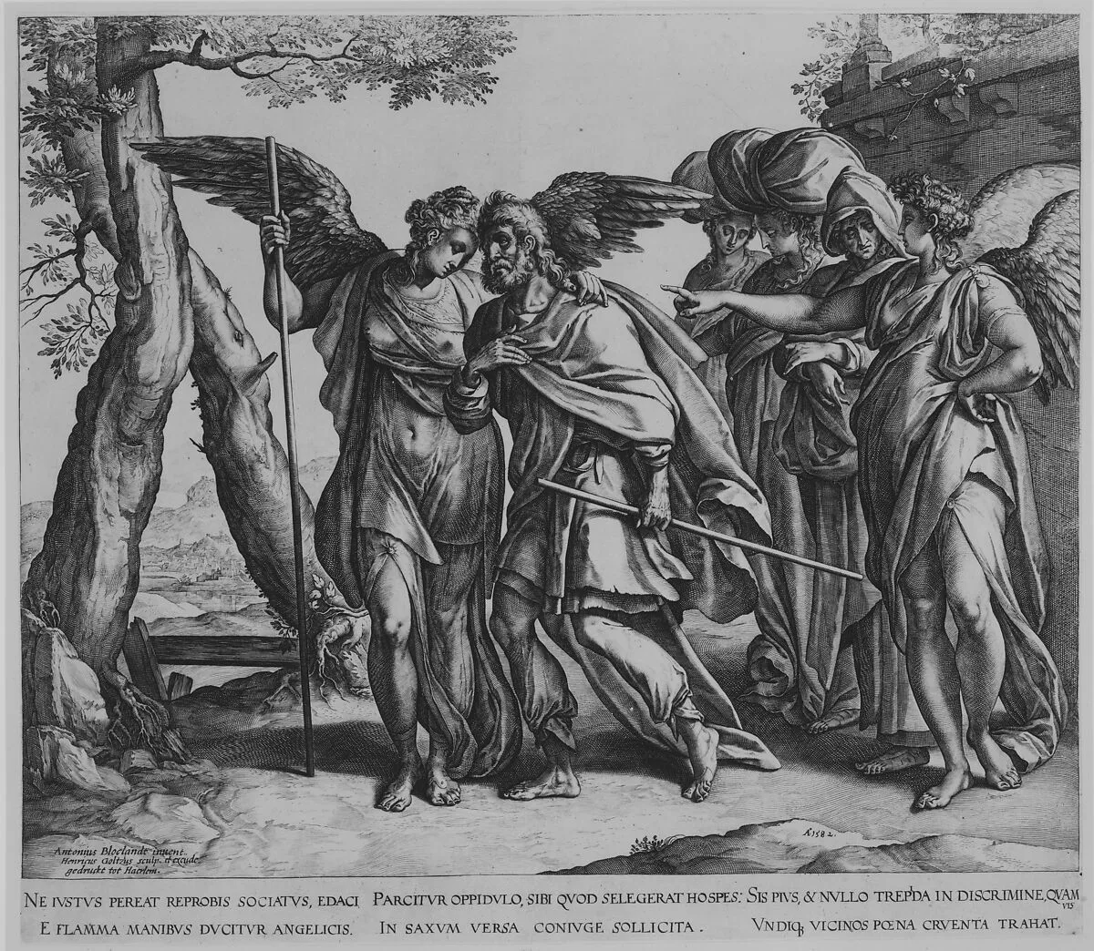 Lot's Flight from Sodom — Hendrick Goltzius|Anthonie Blocklandt