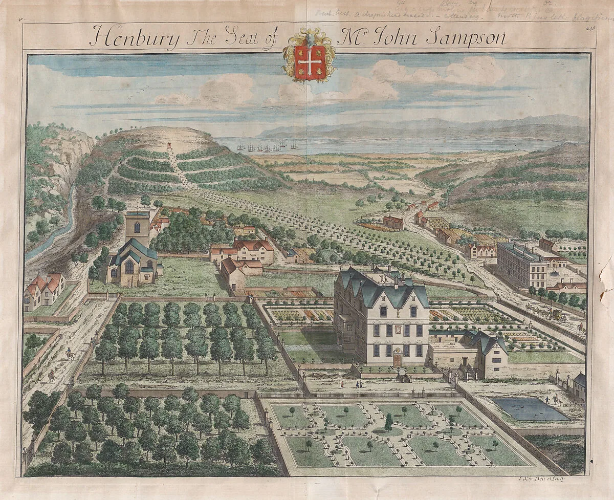Henbury, the Seat of Mr. John Sampson, plate 248 from "The Ancient and Present State of Gloucestershire" — Johannes Kip|John Sampson