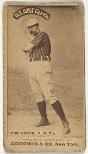 Timothy John "Tim" Keefe, Pitcher, New York, from the Old Judge series (N172) for Old Judge Cigarettes