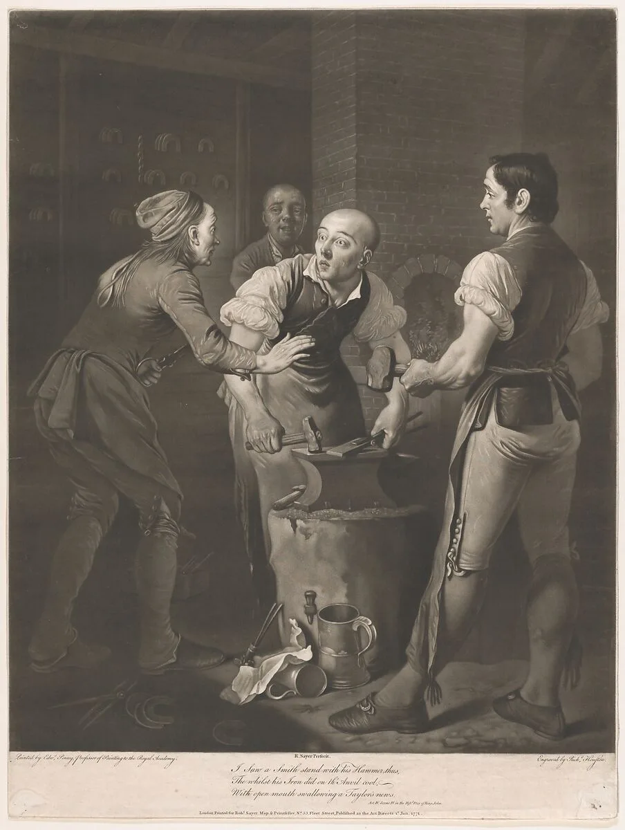 "I saw a smith stand with his hammer thus..." (Shakespeare, King John, Act 4, Scene 4) — Richard Houston|Edward Penny|Robert Sayer|William Shakespeare