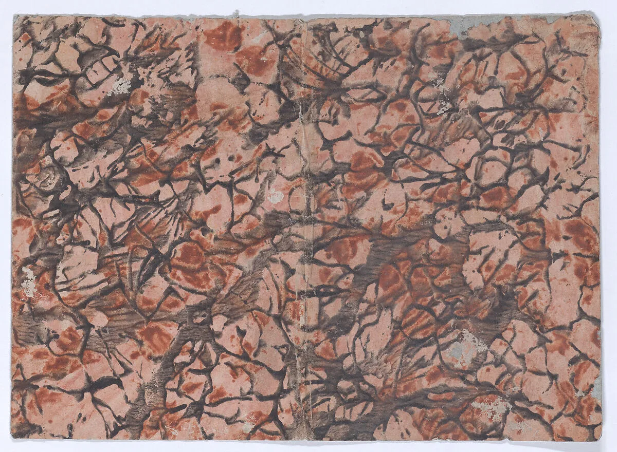 Book cover with marbled pattern — Anonymous