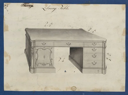 Library Table, from Chippendale Drawings, Vol. II