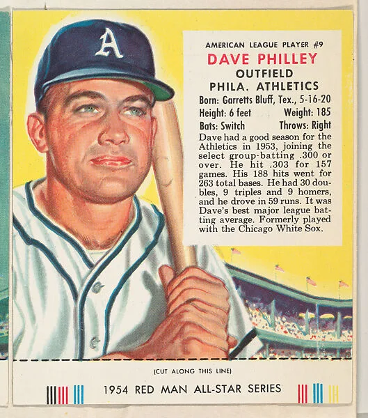 Dave Philley, from the Major League All Stars series (T234), issued by Red Man Chewing Tobacco — Red Man Chewing Tobacco