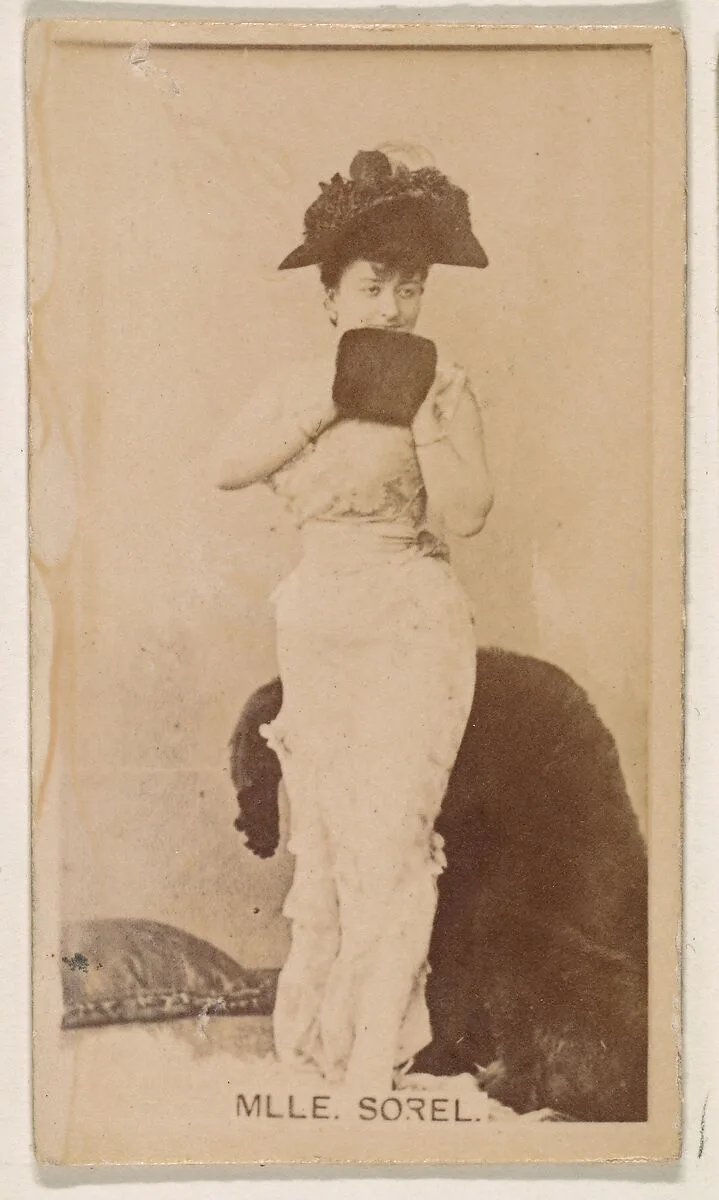 Mlle. Sorel, from the Actresses series (N245) issued by Kinney Brothers to promote Sweet Caporal Cigarettes — Kinney Brothers Tobacco Company
