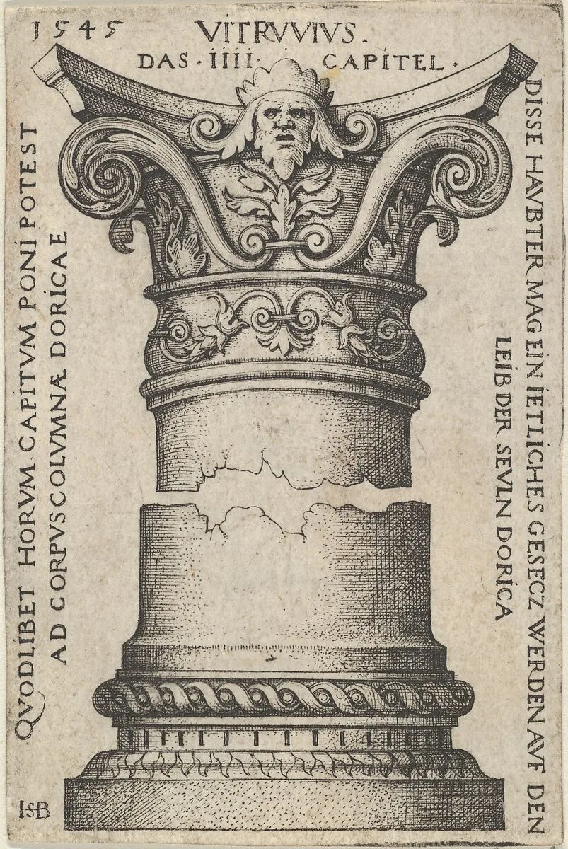 Capital and Base of a Column — Sebald Beham