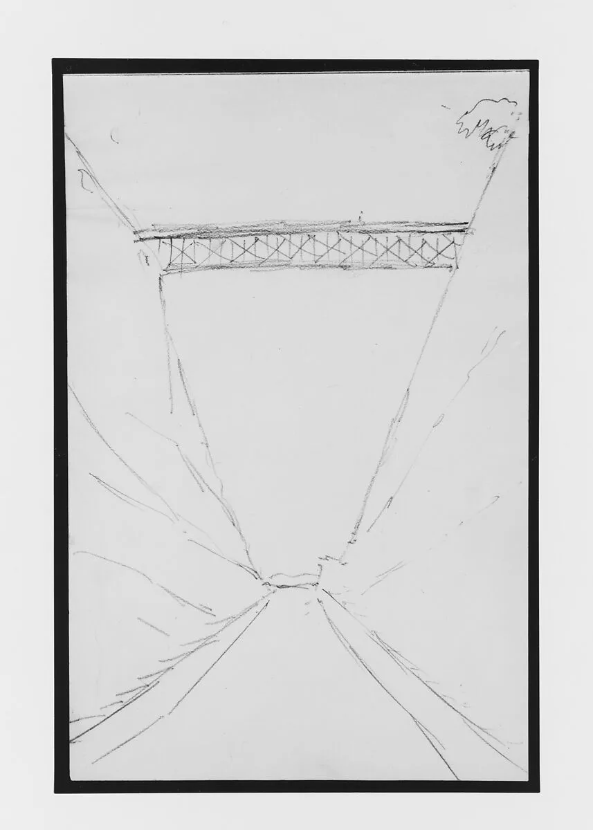 Bridge Crossing a Perspective Road (from Sketchbook) — Mary Newbold Sargent
