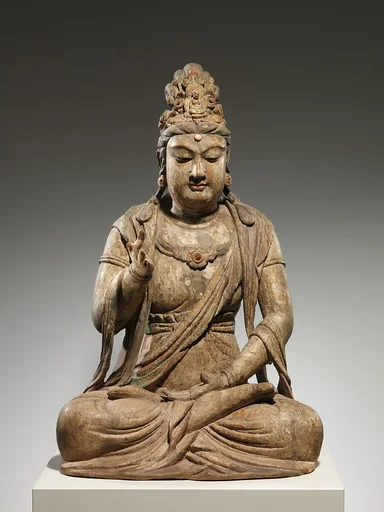 北宋 彩繪木雕觀音菩薩像(地黃木胎)|Bodhisattva Avalokiteshvara (Guanyin)
