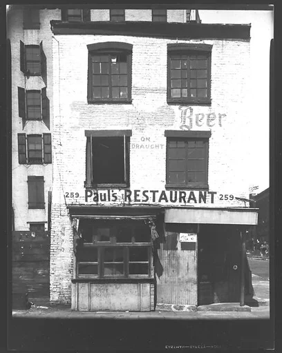 [Brick Building on Waterfront, Paul's Restaurant, New York City]