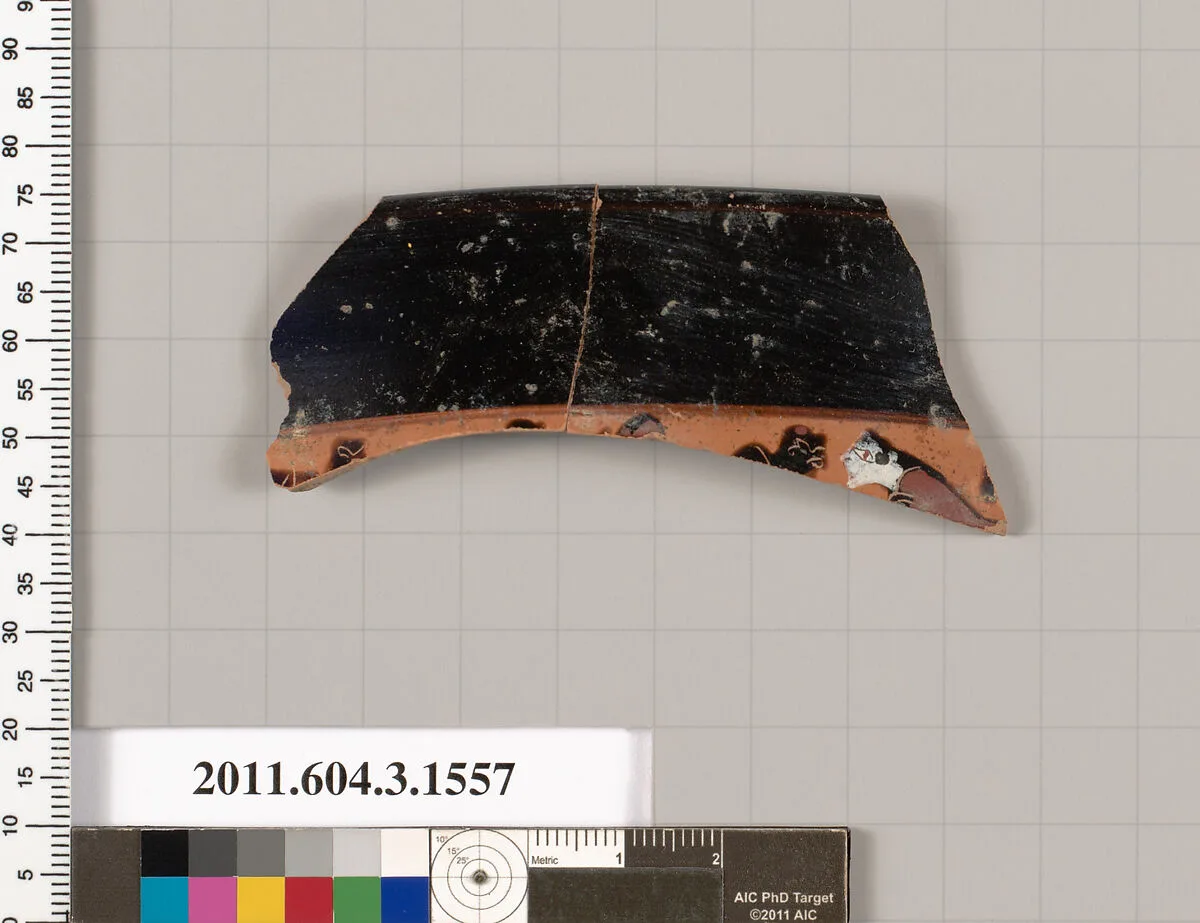Terracotta rim fragment of a kylix: Band cup (drinking cup) — Unknown
