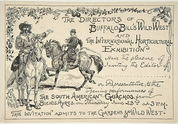 Invitation to the South American Gauchos by the directors of Buffalo Bill's Wild West Show — Alfred Chantrey Corbould