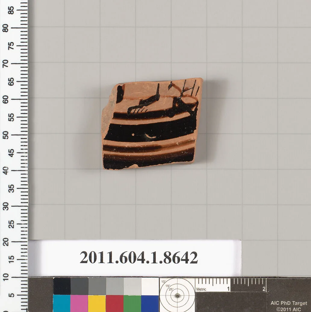 Terracotta fragment of a stemless kylix (drinking cup) — Unknown