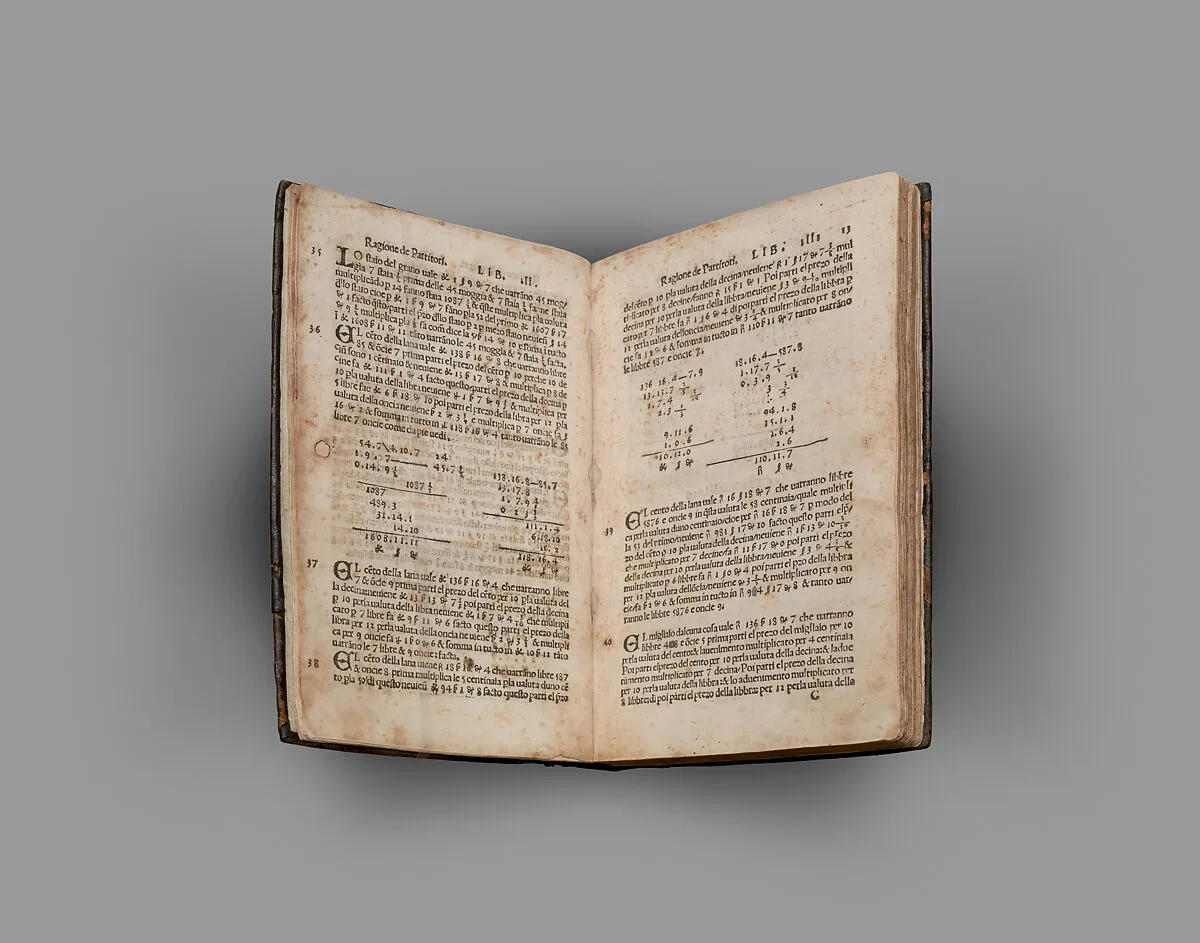 Summa de Arithmetica — Francisco di Lionardo Ghaligaio|Bernardo Zucchetta