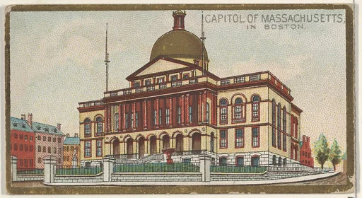 Capitol of Massachusetts in Boston, from the General Government and State Capitol Buildings series (N14) for Allen & Ginter Cigarettes Brands