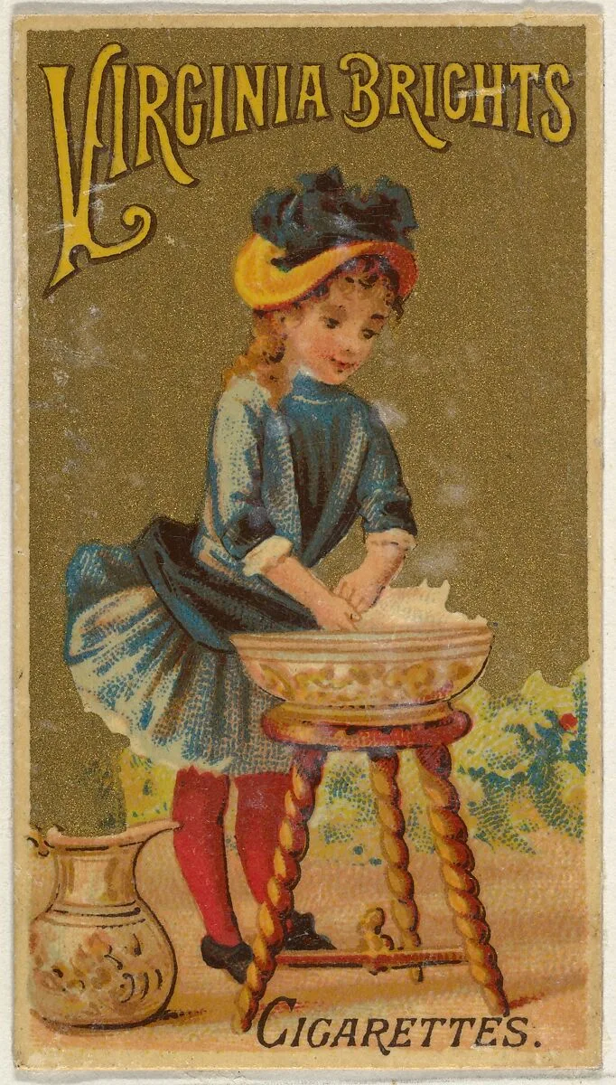 From the Girls and Children series (N64) promoting Virginia Brights Cigarettes for Allen & Ginter brand tobacco products — Allen & Ginter